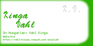 kinga vahl business card